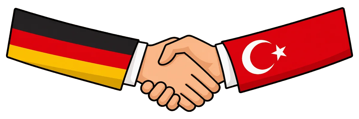 Handschlag zwischen Deutschland und der Türkei